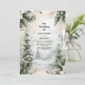 Invitation Mariage du paysage hivernal de la rivière Mountain (Debout devant)