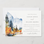 Invitation Mariage du paysage hivernal de la rivière Mountain (Devant)