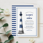Invitation Mariage du phare bleu blanc