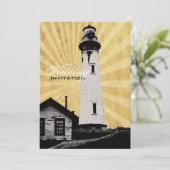 Invitation Mariage du phare marin du littoral jaune (Debout devant)