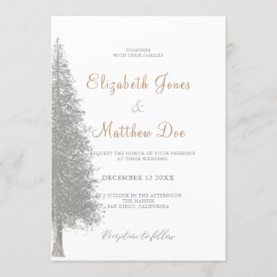 Invitation Mariage du pin d'hiver de Forest Mountain