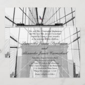 Invitation Mariage du pont de New York City Brooklyn (Devant / Derrière)