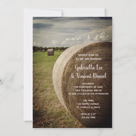 Invitation Mariage du ranch Hay Bales (Devant)