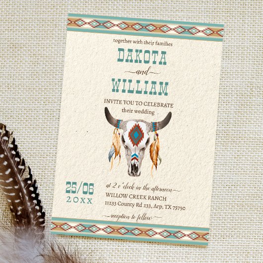 Invitation Mariage du ranch tribal boho du sud-ouest