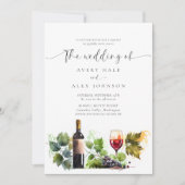 Invitation Mariage du secteur vinicole Watercolor (Devant)