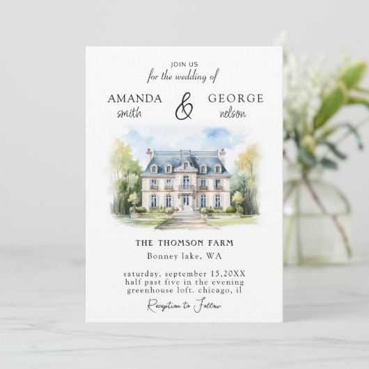 Invitation Mariage du site aquarelle (Debout devant)