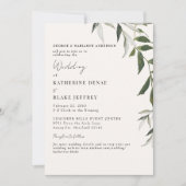 Invitation Mariage du site web de Light Champagne Greenery (Devant)