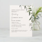 Invitation Mariage du site web de Light Champagne Greenery (Debout devant)