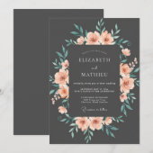 Invitation Mariage du soir au charbon de bois (Devant / Derrière)