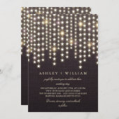 Invitation Mariage du soir de la nuit de Burlap (Devant / Derrière)