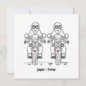 Invitation Mariage du soir de moto de deux mariées sur mesure (Devant)