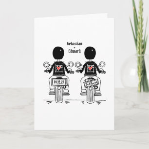 Invitation Mariage du soir de motocyclette à deux pièces sur 