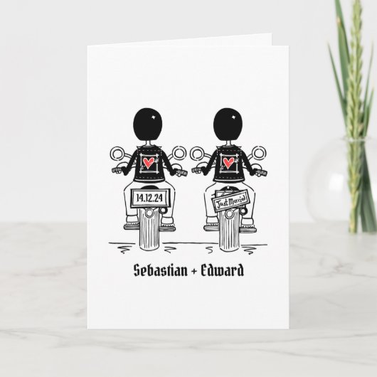 Invitation Mariage du soir de motocyclette à deux pièces sur (Devant)