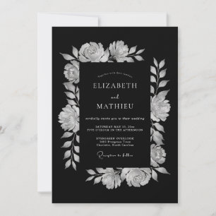 Invitation Mariage du soir dramatique noir