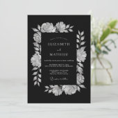 Invitation Mariage du soir dramatique noir (Debout devant)