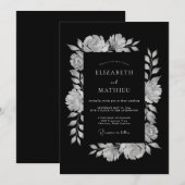 Invitation Mariage du soir dramatique noir (Devant / Derrière)
