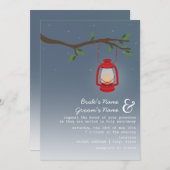 Invitation Mariage du soir - Lanterne à huile rouge (Devant / Derrière)