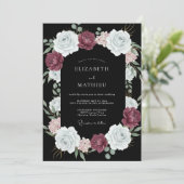 Invitation Mariage du soir opulent noir (Debout devant)