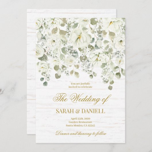 Invitation Mariage du souffle du bébé (Devant / Derrière)