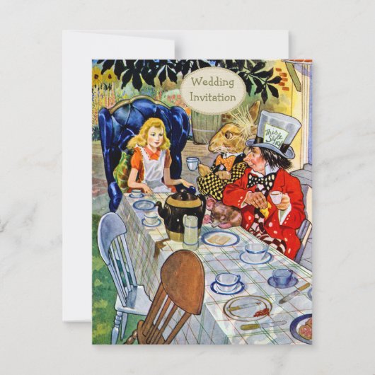 Invitation Mariage du Tea Party de Mad Hatter (Devant)