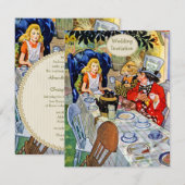 Invitation Mariage du Tea Party de Mad Hatter (Devant / Derrière)