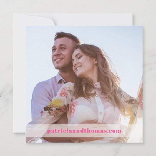 Invitation Mariage du ventilateur rose chaud moderne Enregist (Dos)