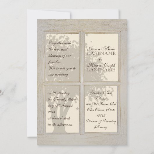Invitation Mariage du volet de fenêtre Pays (Devant)