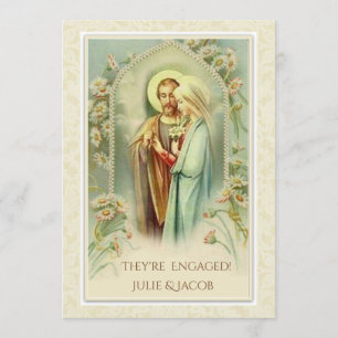 Invitation Mariage d'un Fiançailles catholique traditionnel