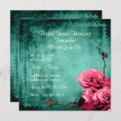 Invitation Mariage d'un rose vintage rose d'Aqua (Devant / Derrière)
