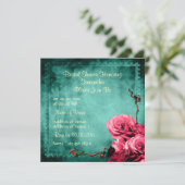 Invitation Mariage d'un rose vintage rose d'Aqua (Debout devant)