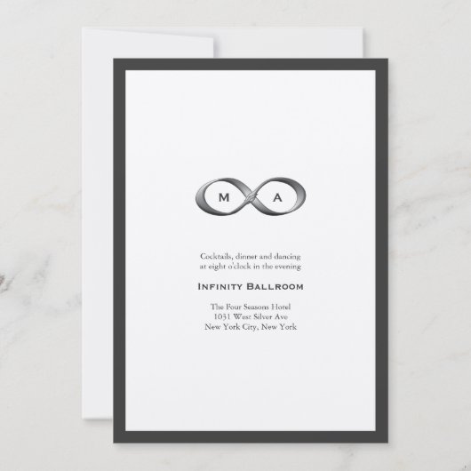 Invitation Mariage d'une poignée d'infinité en pla (Dos)