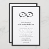 Invitation Mariage d'une poignée d'infinité en pla (Devant / Derrière)
