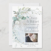 Invitation Mariage | Dusty Blue Over the Moon in Love (Devant)
