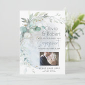 Invitation Mariage | Dusty Blue Over the Moon in Love (Debout devant)