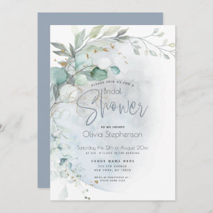 Invitation Mariage   Dusty Blue Over the Moon in Love