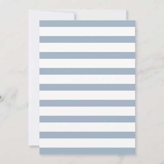 Invitation Mariage Dusty Blue Stripe| Faux Gold Foil (Dos)