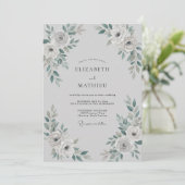 Invitation Mariage Dusty Eucalyptus Feuillage Gris Argenté (Debout devant)