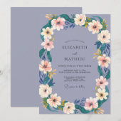 Invitation Mariage Dusty Purple Anemone (Devant / Derrière)