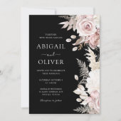 Invitation Mariage Dusty Rose, Blush & Black Elegance (Devant)