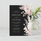 Invitation Mariage Dusty Rose, Blush & Black Elegance (Debout devant)