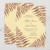 Invitation Mariage Dusty Rose & Peach Blush Ferns (Devant / Derrière)