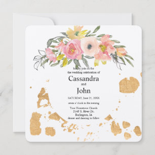 Invitation Mariage éclaboussé de peinture florale