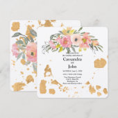 Invitation Mariage éclaboussé de peinture florale (Devant / Derrière)