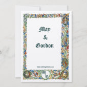 Invitation Mariage éclairé médiéval des années 1400 (Dos)