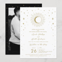 Mariage Éclat de Soleil Céleste Étoiles et Lune Bl