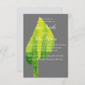 Invitation Mariage éco-naturel de la feuille verte (Devant / Derrière)