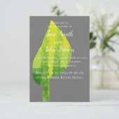 Invitation Mariage éco-naturel de la feuille verte (Debout devant)