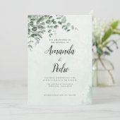 Invitation Mariage écologique minimaliste d'Eucalyptus (Debout devant)