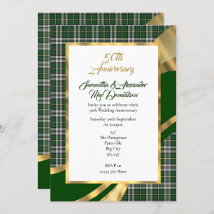 Invitation mariage écossais écossais d'or