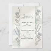 Invitation Mariage Écossais Minimaliste Thistle Lavande (Devant)